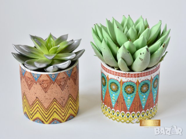 Кашпи за сукуленти и цветя / Подарък за нов дом / Керамични кашпи за цветя, снимка 2 - Декорация за дома - 40513030