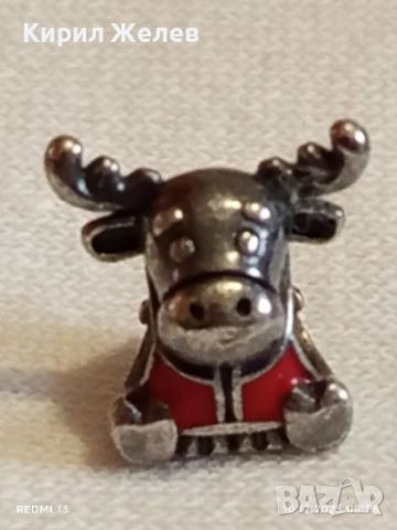 Сребърен талисман ПАНДОРА Канадски лос с кленов лист 50890, снимка 5 - Колиета, медальони, синджири - 52717428