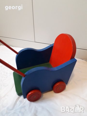 Дървена бебешка количка за кукли , снимка 3 - Кукли - 31362854