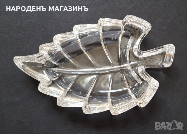 RCR - ITALY - НОВА кристална бижутерка купичка за бижута във формата на листо, снимка 2 - Други ценни предмети - 53916020