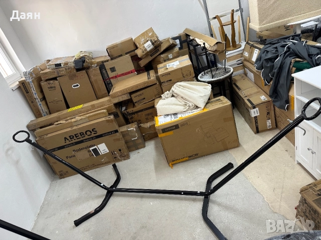 Хамак с метална рамка 240кг SONGMICS, бежов , снимка 5 - Градински мебели, декорация  - 51892424