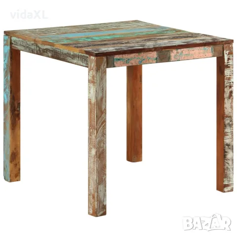 vidaXL Трапезна маса, 82x80x76 см, регенерирано дърво масив, снимка 8 - Маси - 56147135