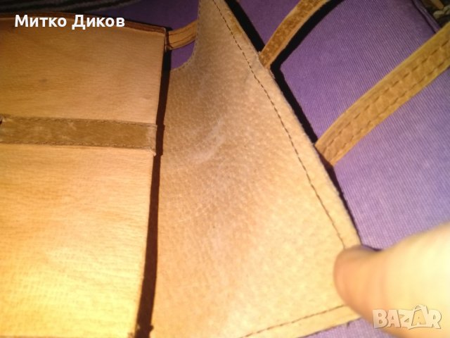 Чанта за през рамо Несебър от соца 1980г нова естествена кожа 21х12х5см, снимка 9 - Чанти - 38217645