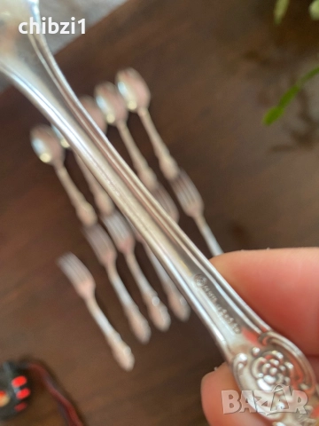 Руски посребрени прибори МНЦ , снимка 3 - Прибори за хранене, готвене и сервиране - 52423053