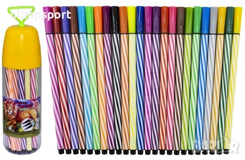 Флумастери Tip Top, 24 цвята, В кутия. Произведени от висококачествени материали 