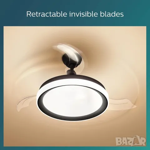 Philips - LED Таванен вентилатор LED/45+35W/230V 5500/4000/3000K черен + дистанционно, снимка 4 - Лампи за таван - 47577107