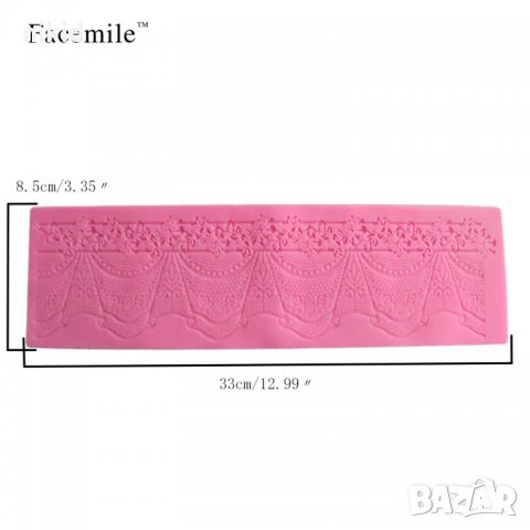 огромна висяща дантела борд силиконов молд форма за украса торта с фондан шоколад гъмпейст, снимка 2 - Форми - 32074867