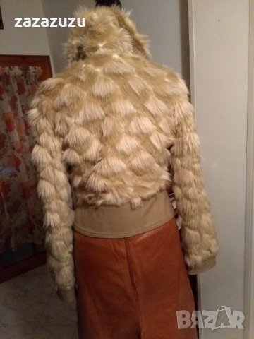 ЕСТЕСТВЕНА КОЖА и еко косъм - испанско кожено яке, снимка 2 - Якета - 30846693