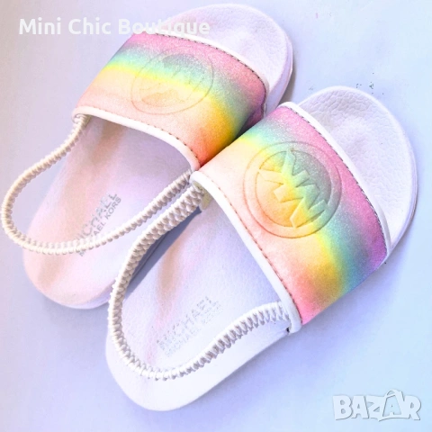 Michael Kors детски чехли №25 (14 см) – rainbow, като нови, оригинални, снимка 3 - Детски сандали и чехли - 54315552