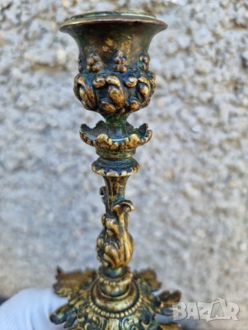 Старинна Бронзова Част От Свещник Англия- "1900г", снимка 9 - Колекции - 40007760