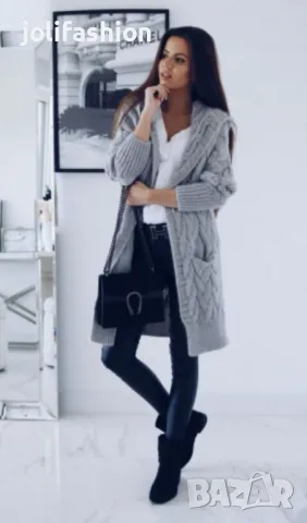 Плетени жилетки с качулка, снимка 2 - Жилетки - 29628584