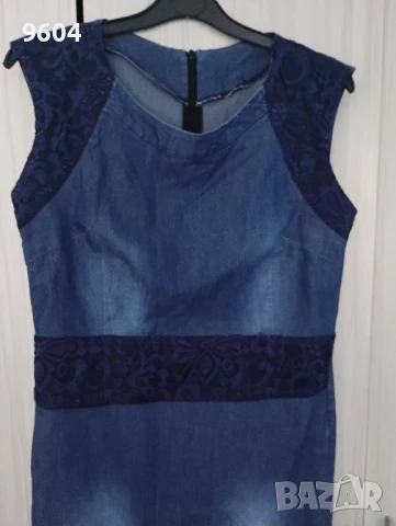 Елегантна дънкова рокля , снимка 2 - Рокли - 50954575