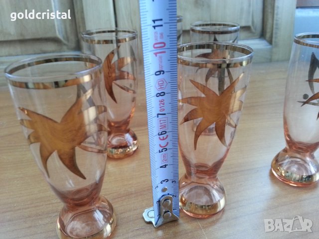 Стъклени чаши чашки цветно стъкло, снимка 5 - Антикварни и старинни предмети - 36982018