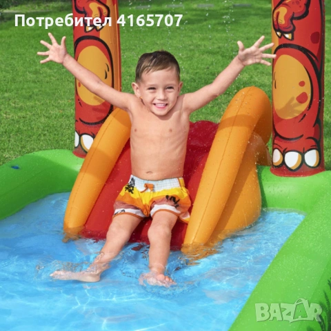 Водна площадка Bestway Jurassic 53160 – Детски мини аквапарк с пързалка и пръскачки, снимка 2 - Градински мебели, декорация  - 54306041