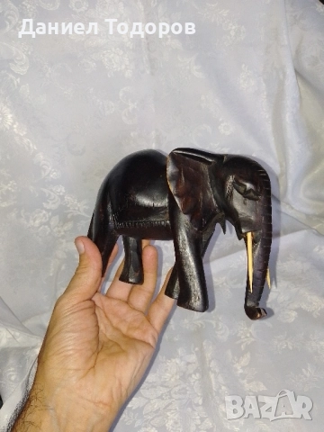 Масивна Дървена Фигура , Слон от Абанос., снимка 11 - Колекции - 52835033