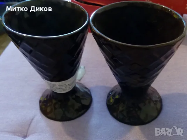Чаши порцелан гръцки нови маркови на Vicko за вино кафе Н-155мм и фи горе 100мм и долу 80мм, снимка 3 - Чаши - 56032385