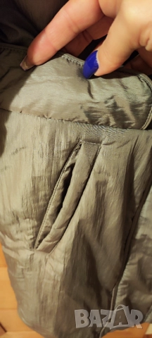 🧥 Дамско дълго шушляково яке със стилна голяма яка, сиво-кафяво, елегантно и различно, хамелеон|2XL, снимка 5 - Якета - 52472866