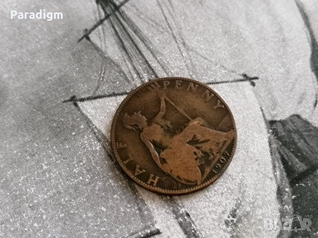 Монета - Великобритания - 1/2 (половин) пени | 1907г., снимка 1 - Нумизматика и бонистика - 34869484