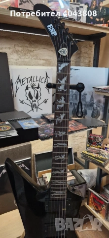 Електическа китара ESP James Hetfield/wolf and man ЗА ЛЯВА РЪКА, снимка 2 - Китари - 54119279