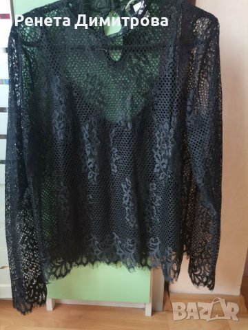 Дамска блуза дантела М, снимка 1 - Блузи с дълъг ръкав и пуловери - 37155165