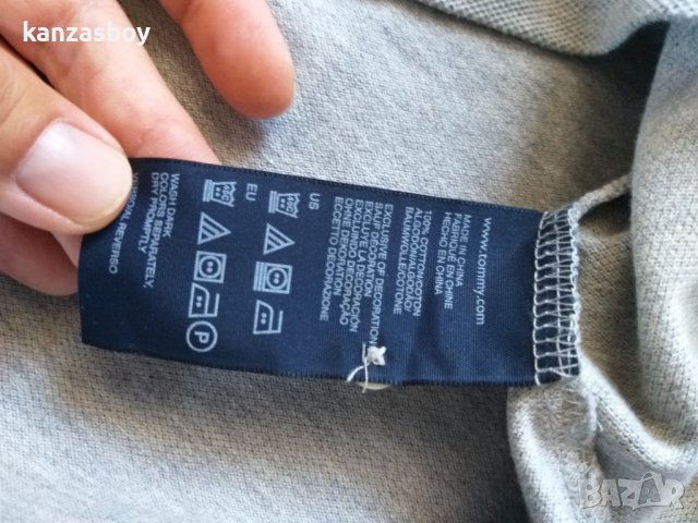 Tommy Hilfiger Grey Polo Shirt - страхотна мъжка тениска КАТО НОВА, снимка 7 - Тениски - 38055206