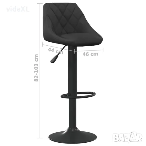 vidaXL Бар табуретка, черна, кадифе, снимка 8 - Столове - 56147116