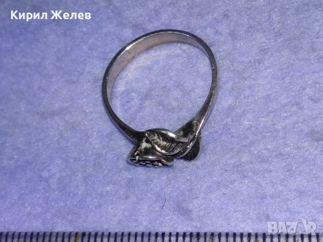 Стар ФЛОРАЛЕН СРЕБЪРЕН АРТ ДЕКО ПРЪСТЕН РОЗА ВИСОКА ПРОБА СРЕБРО МАЙСТОРСКА РЪЧНА ИЗРАБОТКА 40553, снимка 12 - Антикварни и старинни предмети - 42787918