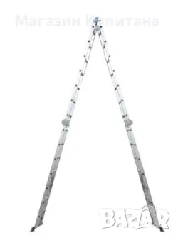 Сгъваема стълба 4Х7 стъпала 9 метра работна височина.