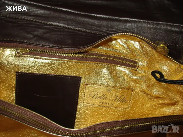 Естествена кожа на BELLA MILLA -ITALY  голяма дамска чанта, снимка 5 - Чанти - 49719103