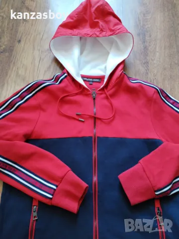 Michael Kors Mix Media Logo Fz Hoodie In Crimson - страхотно мъжко горнище С, снимка 5 - Спортни дрехи, екипи - 49576180