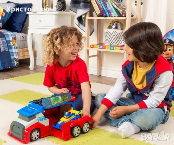Paw Patrol Мобилен пит-стоп със състезателна кола и кученцето Чейс Голям камион на Пес Патрул, снимка 11 - Коли, камиони, мотори, писти - 39681592