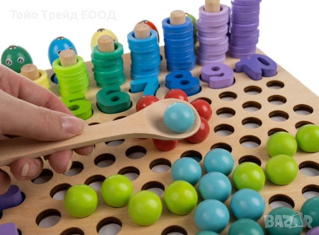 Голям дървен пъзел с топчета, снимка 8 - Игри и пъзели - 52671397