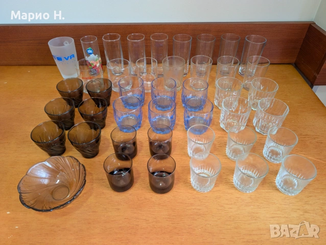 Комплект от 42 чаши за вода и безалкохолно + купичка