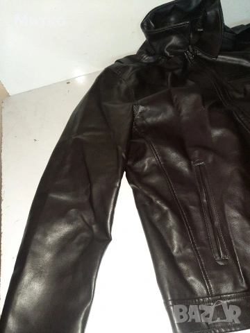 Ново черно мъжко кожено яке на LC WAIKIKI размер 2XL, снимка 4 - Якета - 53078508