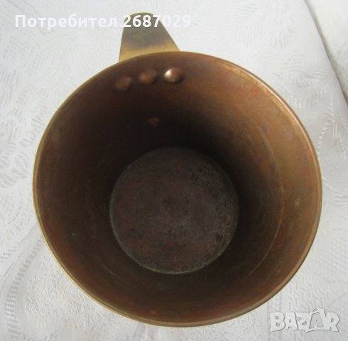 С бикове -  Стара чаша с двойно дъно от мед, метал, съд, снимка 7 - Други ценни предмети - 31111263