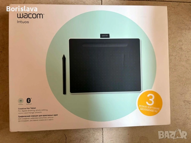 Графичен таблет Wacom Intuos M Pistachio, снимка 7 - Таблети - 54178237