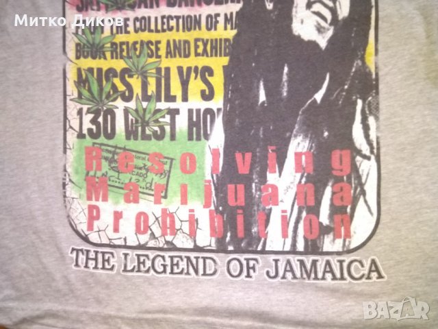 Тениска Боб Марлей марихуана -памук-размер Л, снимка 4 - Спортна екипировка - 31855571