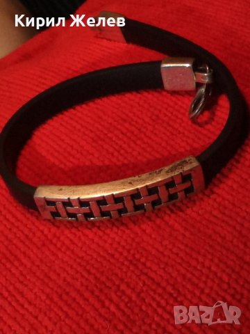 ФЕШЪН АРТ СРЕБЪРНА ГРИВНА СРЕБРО 925 със СИЛИКОНОВА КАИШКА 27236