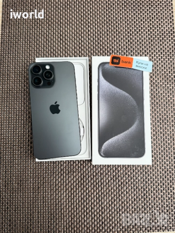 КАТО НОВ❗️iPhone 15 Pro MAX ❗️Лизинг от 50лв/м ❗️Black Titanium 256Gb❗️