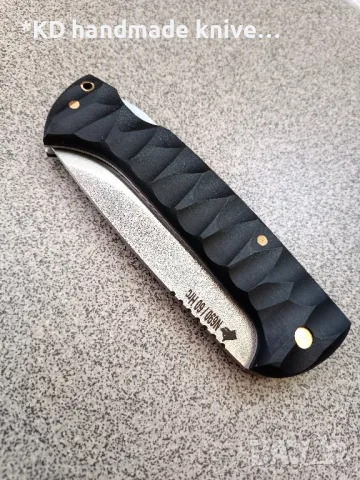 Сгъваем нож ръчно изработен от N690co стомана + ПОДАРЪК кания, снимка 3 - Ножове - 49128635