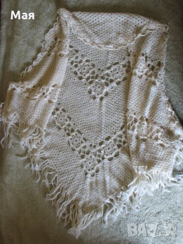 Нов вълнен шал тип "ПОНЧО"- 100% вълна, снимка 15 - Шалове - 34205501