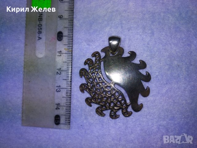 РАЗКОШЕН СРЕБЪРЕН МЕДАЛЬОН РОДИРАНО СРЕБРО 925 АЖУРНА РЪЧНА МАЙСТОРСКА АРТ ИЗРАБОТКА ГОЛЯМ 41224, снимка 17 - Колиета, медальони, синджири - 42844188
