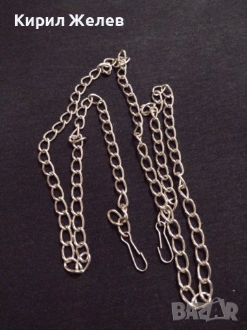 Сребрист гердан много красив дължина от край до край 90см. Перфектно състояние 37432, снимка 3 - Колиета, медальони, синджири - 40410433