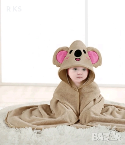 Бебешка мека хавлия 80см х 80см, снимка 3 - Други - 51989526