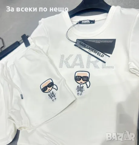Karl Lagefeld Дамски Летен Комплект С Бродирано Лого👚🩳Дамски Къс Екип Карл Лагерфелд Код A593, снимка 3 - Спортни екипи - 50370785