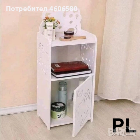 🛁 Многофункционално нощно шкафче и етажерка за баня 2 в 1, снимка 2 - Шкафове - 53923155