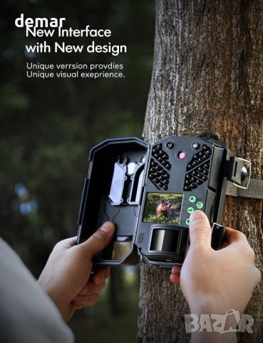 Камера за диви животни CEYOMUR, 4K 36MP HD с 40 IR светодиоди, IP66, снимка 4 - Камери - 42813068