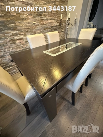  Трапезарна и холна маси с 6 бр. столове, снимка 4 - Маси - 52663058