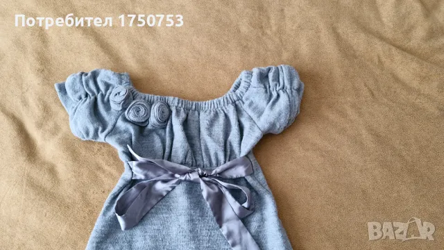 Сива плетена рокля Contrast, снимка 2 - Детски рокли и поли - 47486982