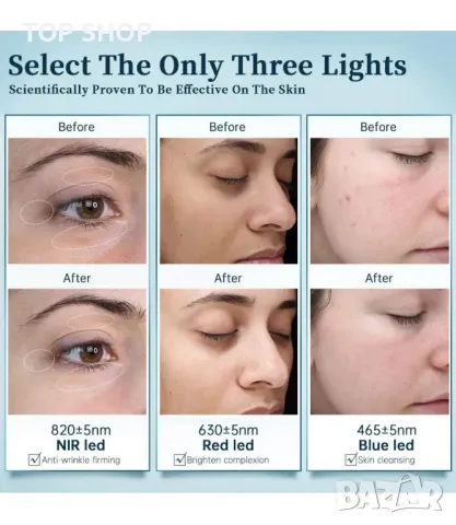 GYH 8-цветна LED маска за лице със светлинна терапия Cloud-SSS нова, снимка 3 - Козметика за лице - 48930499